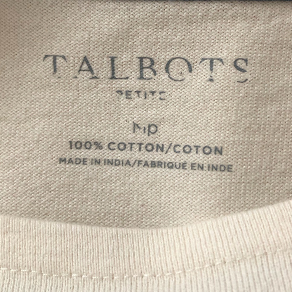 Talbots Authentic Tee Top Size Medium Petite Annabelle Stripe - Picture 6 of 6